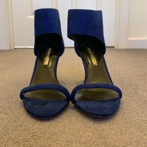 Blue suede heels